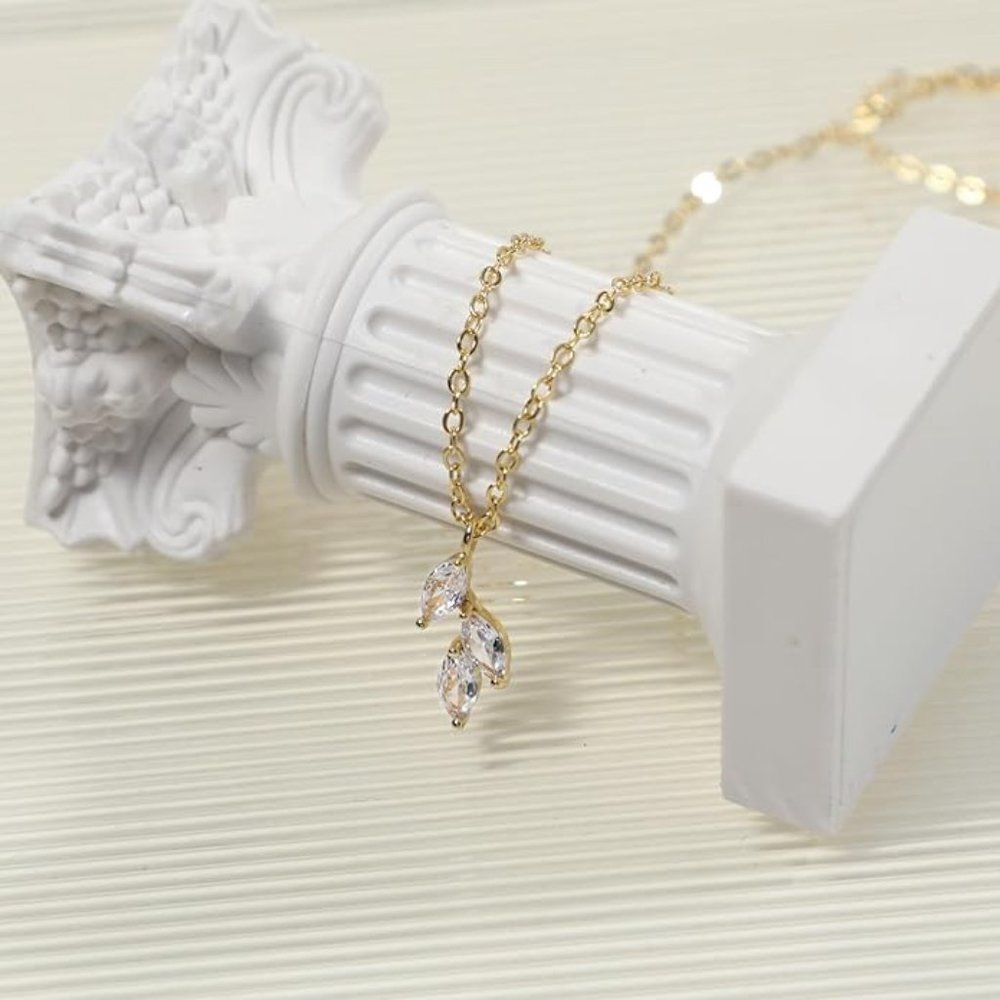 Leaf Pendant Charm Stackable Layering Leaves Simulated